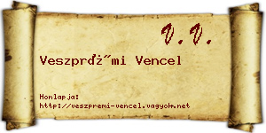 Veszprémi Vencel névjegykártya